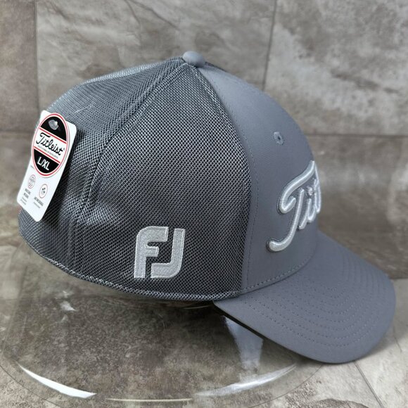 Titleist Tour Sports Mesh Grey White Fitted Golf Hat/Cap Pick Your Size! - Picture 8 of 12